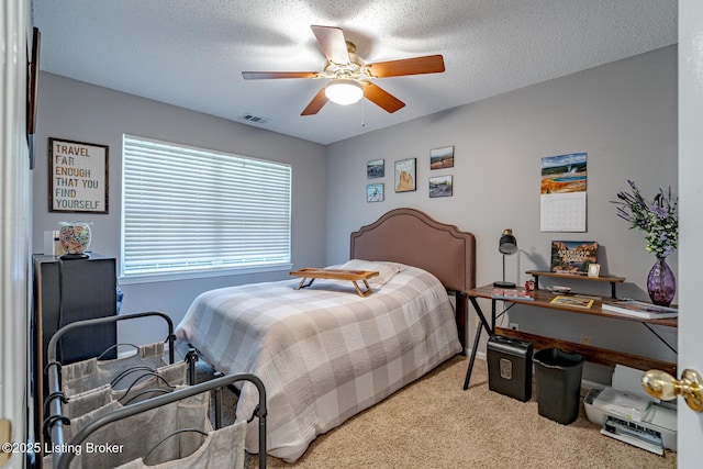 4101 Adelaide Ct, Louisville, KY 40241 - bedroom featuring light colored carpet, ceiling fan, and a textured ceiling