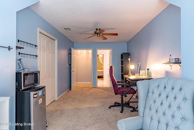4101 Adelaide Ct, Louisville, KY 40241 - carpeted office space featuring a ceiling fan and a textured ceiling