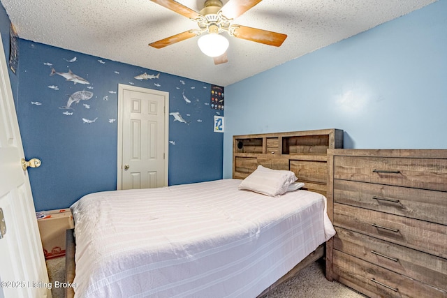 4101 Adelaide Ct, Louisville, KY 40241 - carpeted bedroom with a ceiling fan and a textured ceiling
