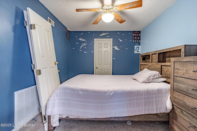 4101 Adelaide Ct, Louisville, KY 40241 - bedroom featuring carpet floors, a textured ceiling, and ceiling fan