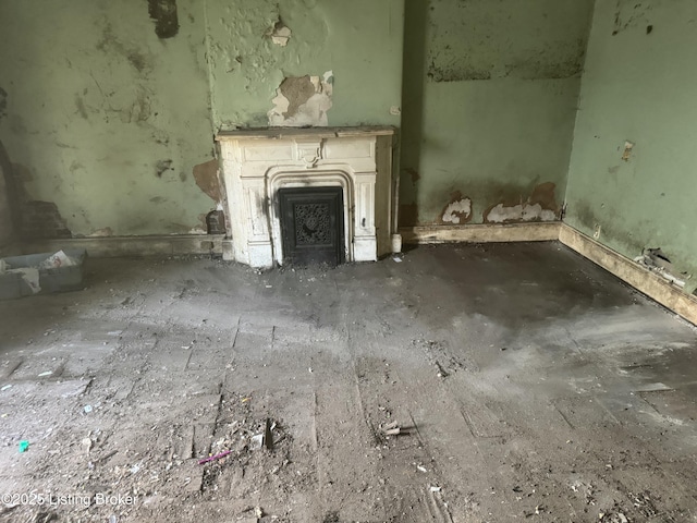 2617 Bank St, Louisville, KY 40212 - unfurnished living room featuring a fireplace