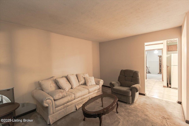 5709 Midnight Ln, Louisville, KY 40229 - carpeted living area with a textured ceiling