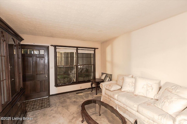 5709 Midnight Ln, Louisville, KY 40229 - living area featuring carpet and a textured ceiling