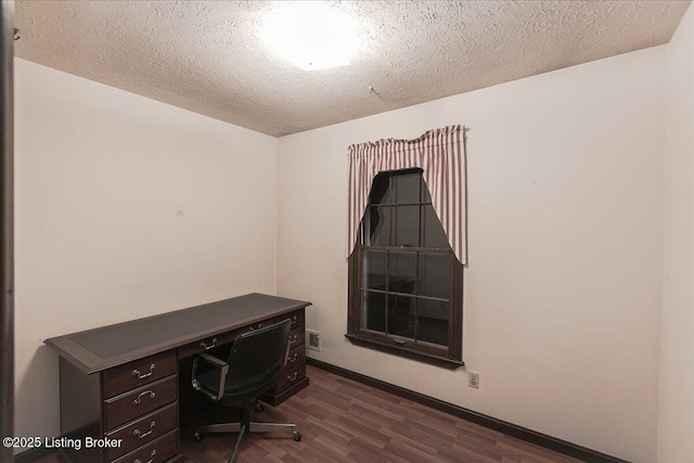 5709 Midnight Ln, Louisville, KY 40229 - office featuring dark wood-style floors and a textured ceiling