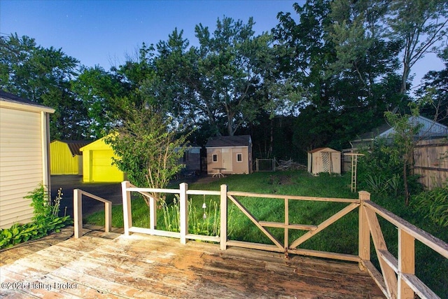 5709 Midnight Ln, Louisville, KY 40229 - wooden deck featuring a storage shed