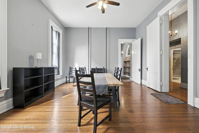 1080 Baxter Ave Unit 2, Louisville, KY 40204 - dining area with a ceiling fan and wood finished floors