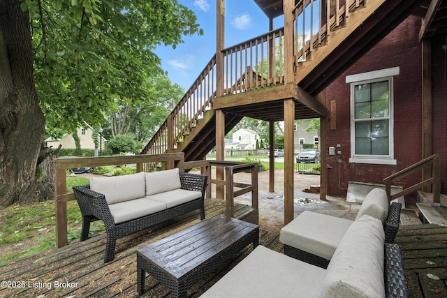 1080 Baxter Ave Unit 2, Louisville, KY 40204 - deck with stairs and an outdoor living space