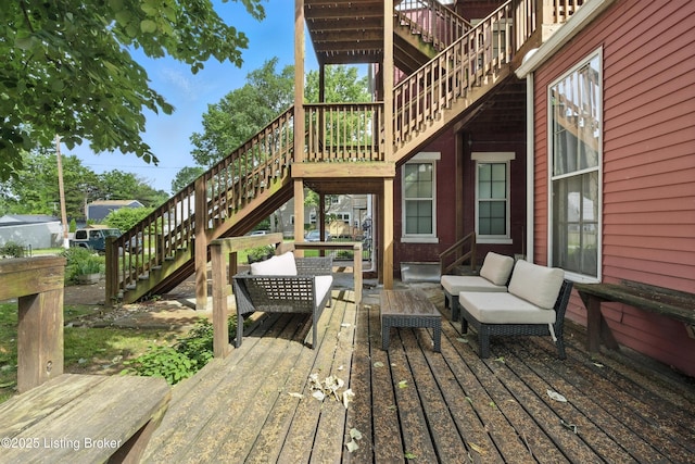 1080 Baxter Ave Unit 2, Louisville, KY 40204 - deck featuring stairs and an outdoor living space