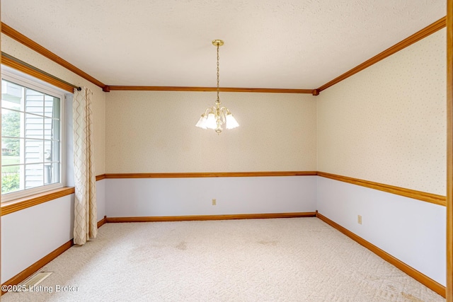520 Ponder Dr, Shelbyville, KY 40065 - carpeted spare room featuring a chandelier and crown molding