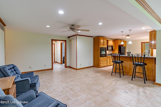520 Ponder Dr, Shelbyville, KY 40065 - living room with recessed lighting and ceiling fan