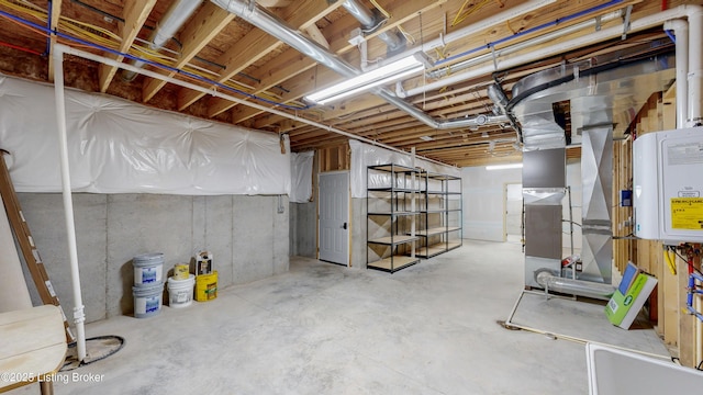 120 Lakelynn Ln, Shelbyville, KY 40065 - unfinished below grade area with heating unit and tankless water heater