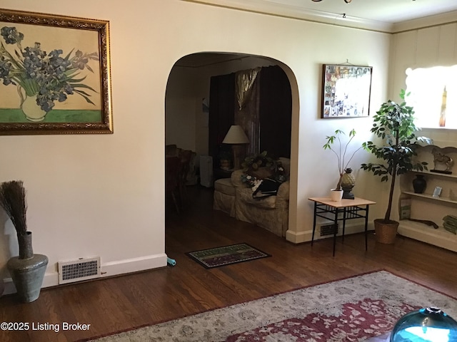 1852 Cypress St, Louisville, KY 40210 - hall with arched walkways and wood finished floors