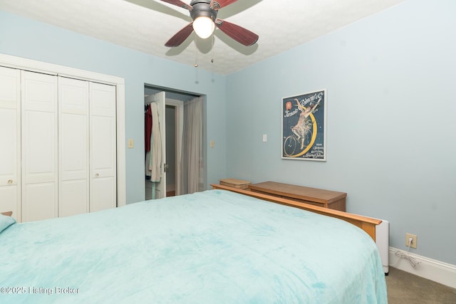 2309 Payne St, Louisville, KY 40206 - carpeted bedroom with a closet and ceiling fan