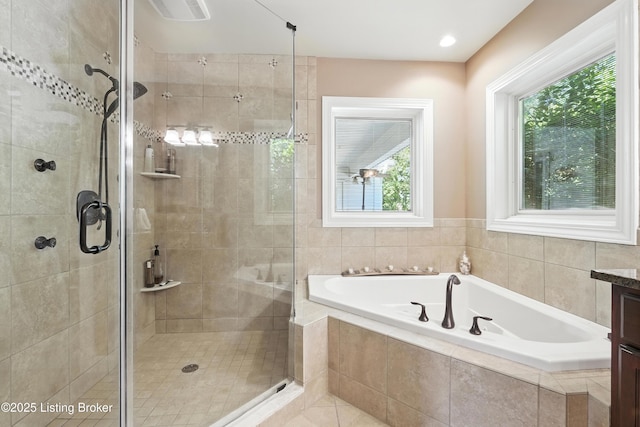 1375 Waxwing Pl, Louisville, KY 40223 - bathroom with a garden tub and a stall shower
