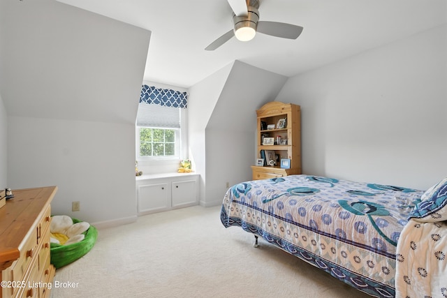 1375 Waxwing Pl, Louisville, KY 40223 - carpeted bedroom with lofted ceiling and a ceiling fan