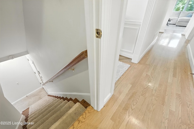 1375 Waxwing Pl, Louisville, KY 40223 - stairway featuring baseboards and wood finished floors