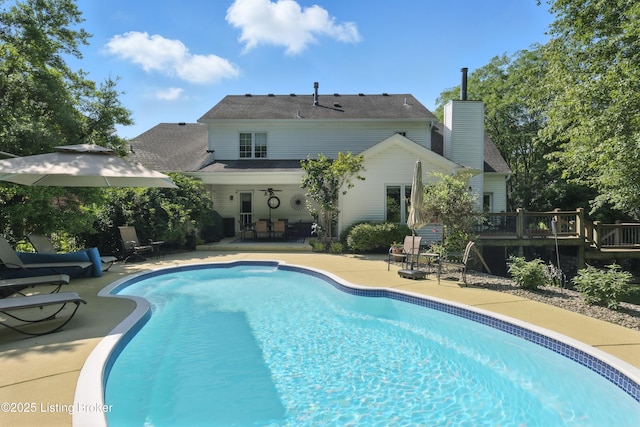 1375 Waxwing Pl, Louisville, KY 40223 - swimming pool featuring a deck and a patio area