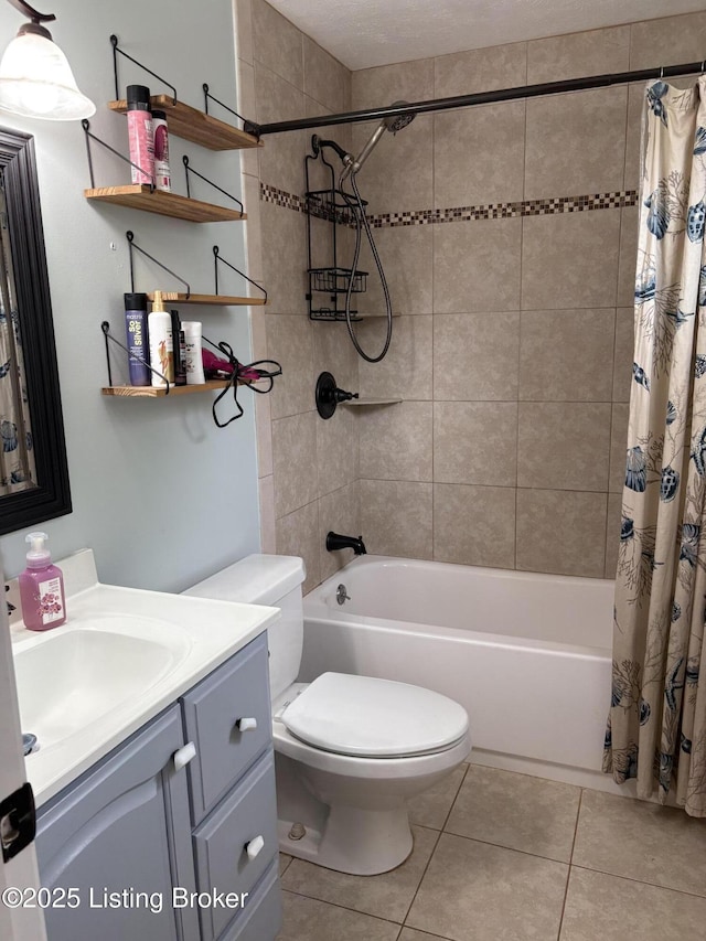 11902 Queen Annes Ct, Louisville, KY 40245 - bathroom featuring vanity, shower / tub combo with curtain, and tile patterned flooring