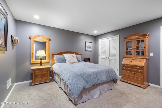 11731 Paramont Way, Prospect, KY 40059 - bedroom featuring light colored carpet, a closet, and recessed lighting