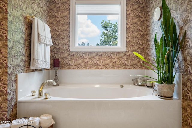 11731 Paramont Way, Prospect, KY 40059 - full bathroom featuring wallpapered walls and a garden tub