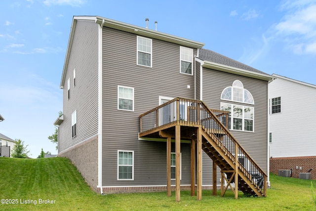 18007 Ellerslie Dr, Louisville, KY 40245 - back of house with a deck, stairway, and a yard