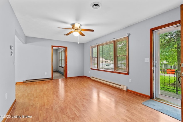 85 Joseph Ave, Cecilia, KY 42724 - spare room with a baseboard radiator, wood finished floors, and healthy amount of natural light
