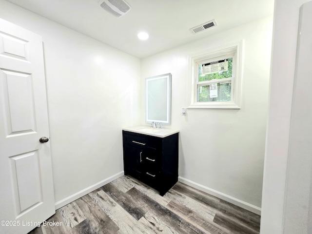 6910 Sylvania 4 Rd, Louisville, KY 40258 - bathroom featuring wood finished floors, vanity, and recessed lighting