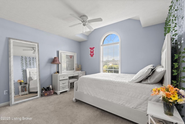 5613 Grandel Blvd, Louisville, KY 40258 - bedroom with carpet floors, a ceiling fan, and lofted ceiling
