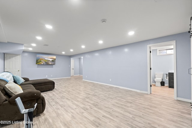 5613 Grandel Blvd, Louisville, KY 40258 - living area featuring light wood-style flooring and recessed lighting