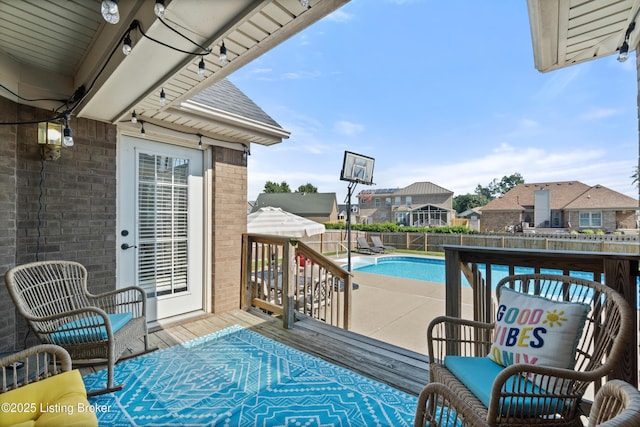 5613 Grandel Blvd, Louisville, KY 40258 - view of wooden balcony featuring view of pool area and a deck