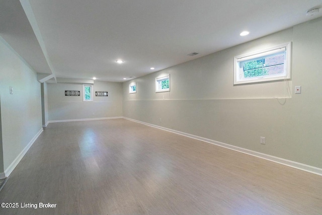 9829 Galene Dr, Jeffersontown, KY 40299 - basement with wood finished floors and recessed lighting