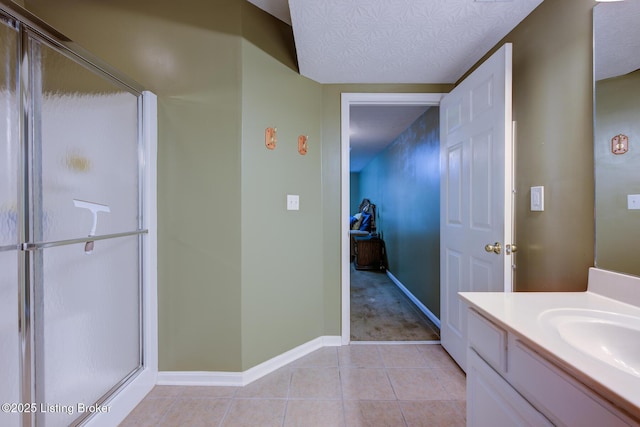 6813 Casey Pl, Louisville, KY 40229 - full bathroom with vanity, tile patterned flooring, and a stall shower