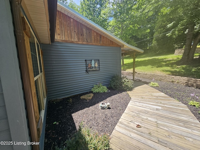 409 Woodhaven Ln, Leitchfield, KY 42754 - wooden terrace with a lawn