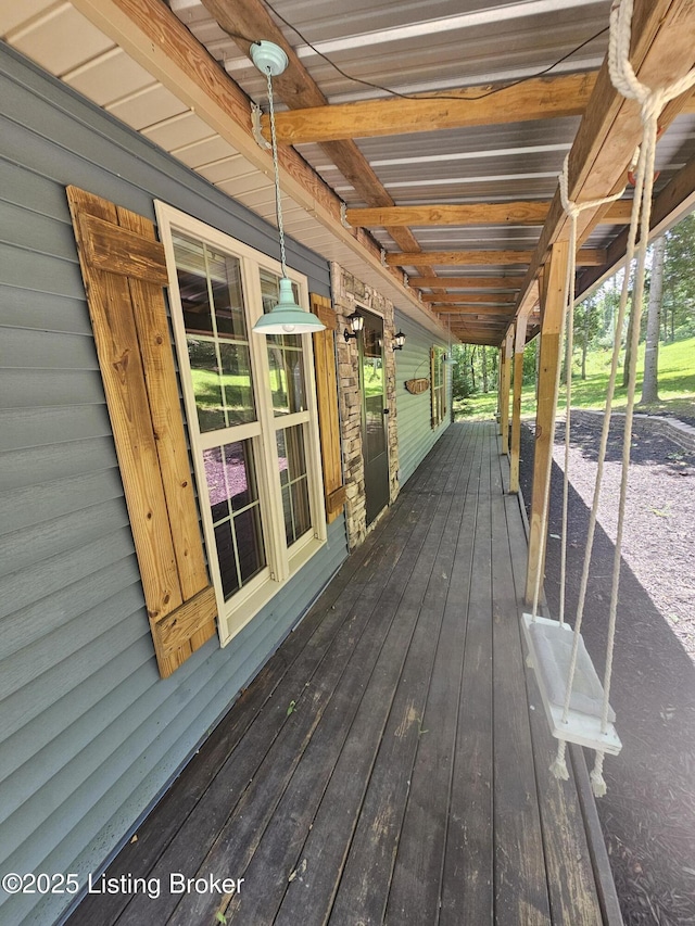 409 Woodhaven Ln, Leitchfield, KY 42754 - view of wooden terrace