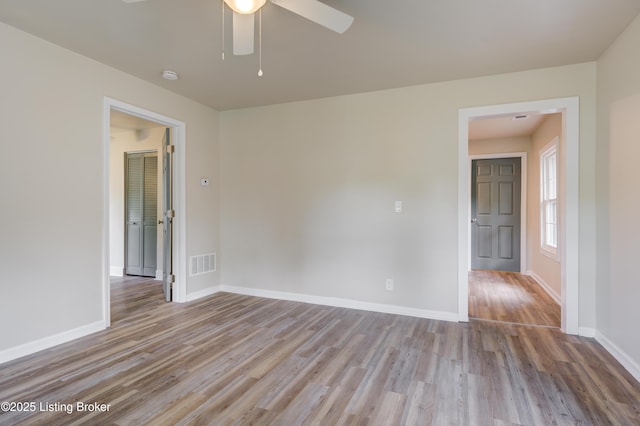 80 Kavanaugh St, Shelbyville, KY 40065 - empty room featuring wood finished floors, ceiling fan, and a smoke detector