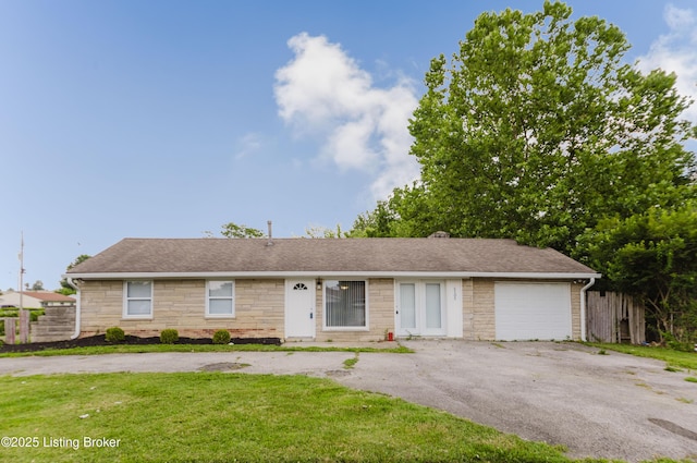 5105 Kilmer Blvd, Louisville, KY 40213 - single story home featuring stone siding, driveway, an attached garage, and roof with shingles