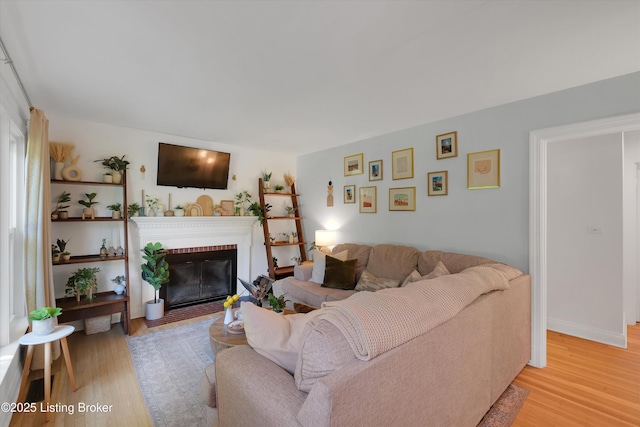 312 Norbourne Blvd, Louisville, KY 40207 - living room featuring light wood finished floors and a fireplace