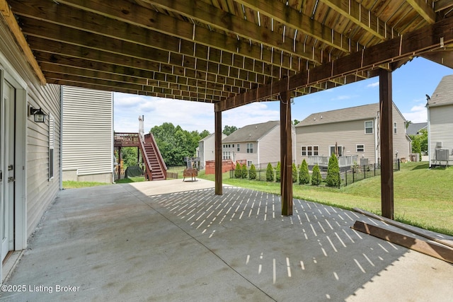 9006 Big Boulder Dr, Louisville, KY 40291 - view of patio featuring stairway and a residential view