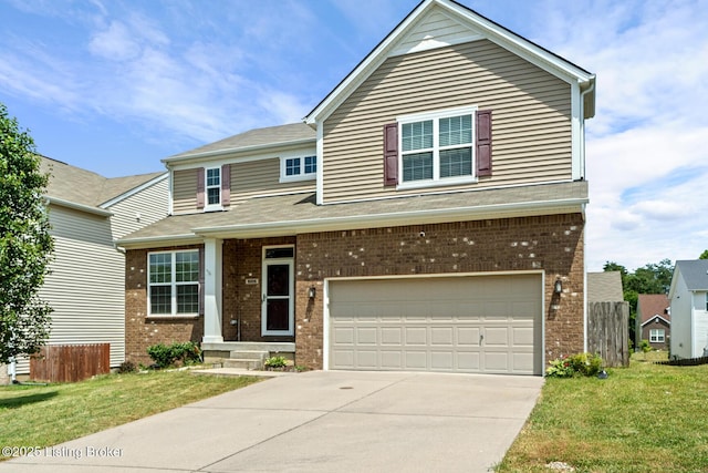9006 Big Boulder Dr, Louisville, KY 40291 - traditional home featuring brick siding, concrete driveway, and an attached garage