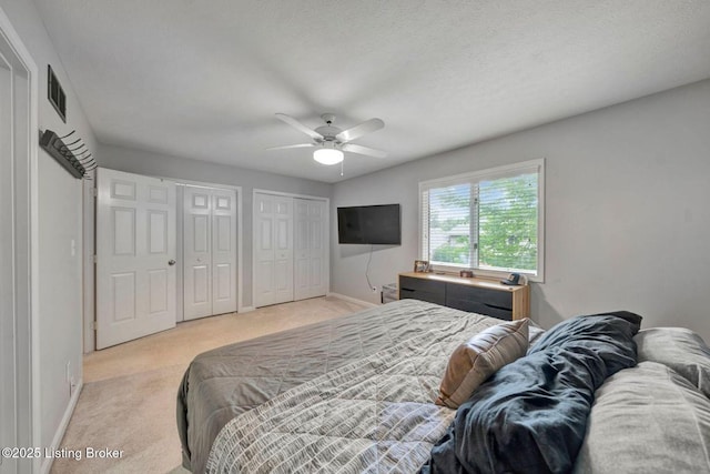 5503 Forest Lake Dr, Prospect, KY 40059 - bedroom featuring carpet, multiple closets, and ceiling fan