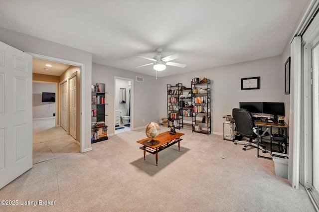 5503 Forest Lake Dr, Prospect, KY 40059 - office space featuring ceiling fan and light carpet