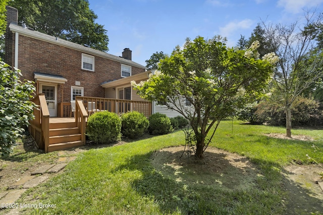 2628 Landor Ave, Louisville, KY 40205 - view of grassy yard featuring a deck
