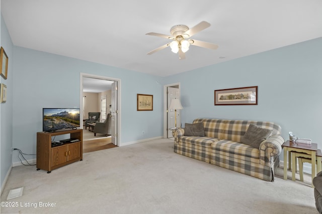 2628 Landor Ave, Louisville, KY 40205 - living area with carpet floors and a ceiling fan