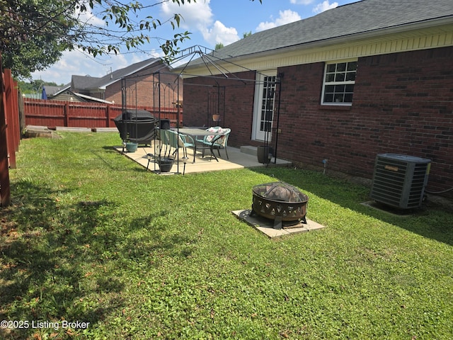 306 Butler Dr, Bardstown, KY 40004 - view of yard featuring an outdoor fire pit, a patio area, and a gazebo