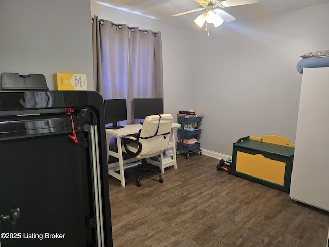 306 Butler Dr, Bardstown, KY 40004 - office with wood finished floors and a ceiling fan