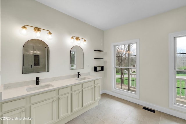 3107 Salt Lick Rd, Crestwood, KY 40014 - bathroom with double vanity, plenty of natural light, and tile patterned flooring