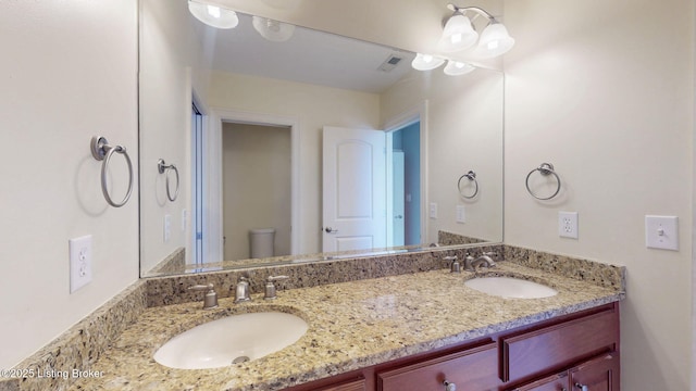 5407 Merribrook Ln, Prospect, KY 40059 - bathroom with double vanity and toilet