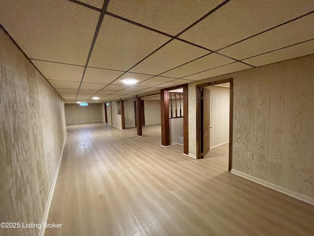 2804 Creekside Dr, Louisville, KY 40241 - finished basement with wood finished floors and a drop ceiling