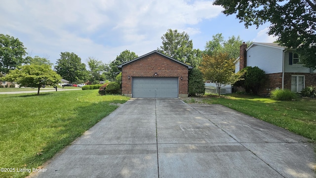 2804 Creekside Dr, Louisville, KY 40241 - view of front of property with brick siding, a front yard, and a garage
