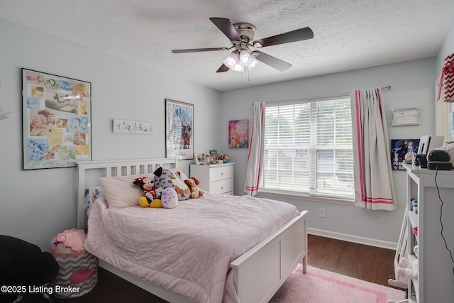 1403 Cadence Ct, Louisville, KY 40222 - bedroom with wood finished floors, a textured ceiling, and ceiling fan